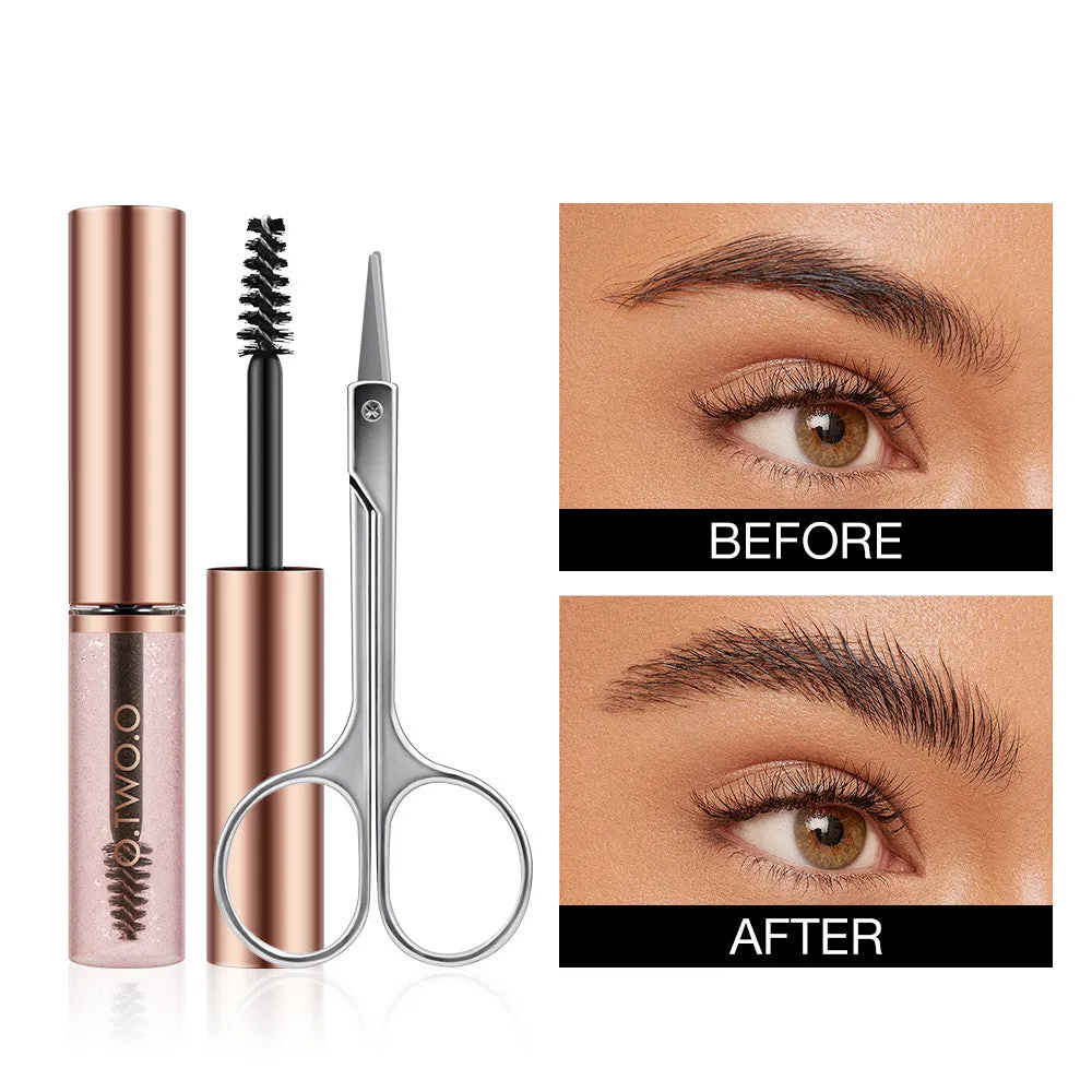 Brow Coat Fixing Gel Set by O.TWO.O - With Brow Scissors