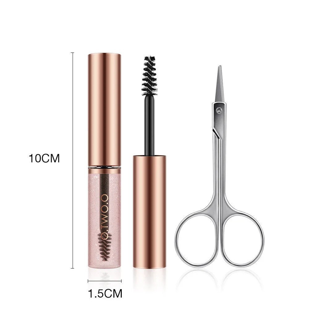 Brow Coat Fixing Gel Set by O.TWO.O - With Brow Scissors