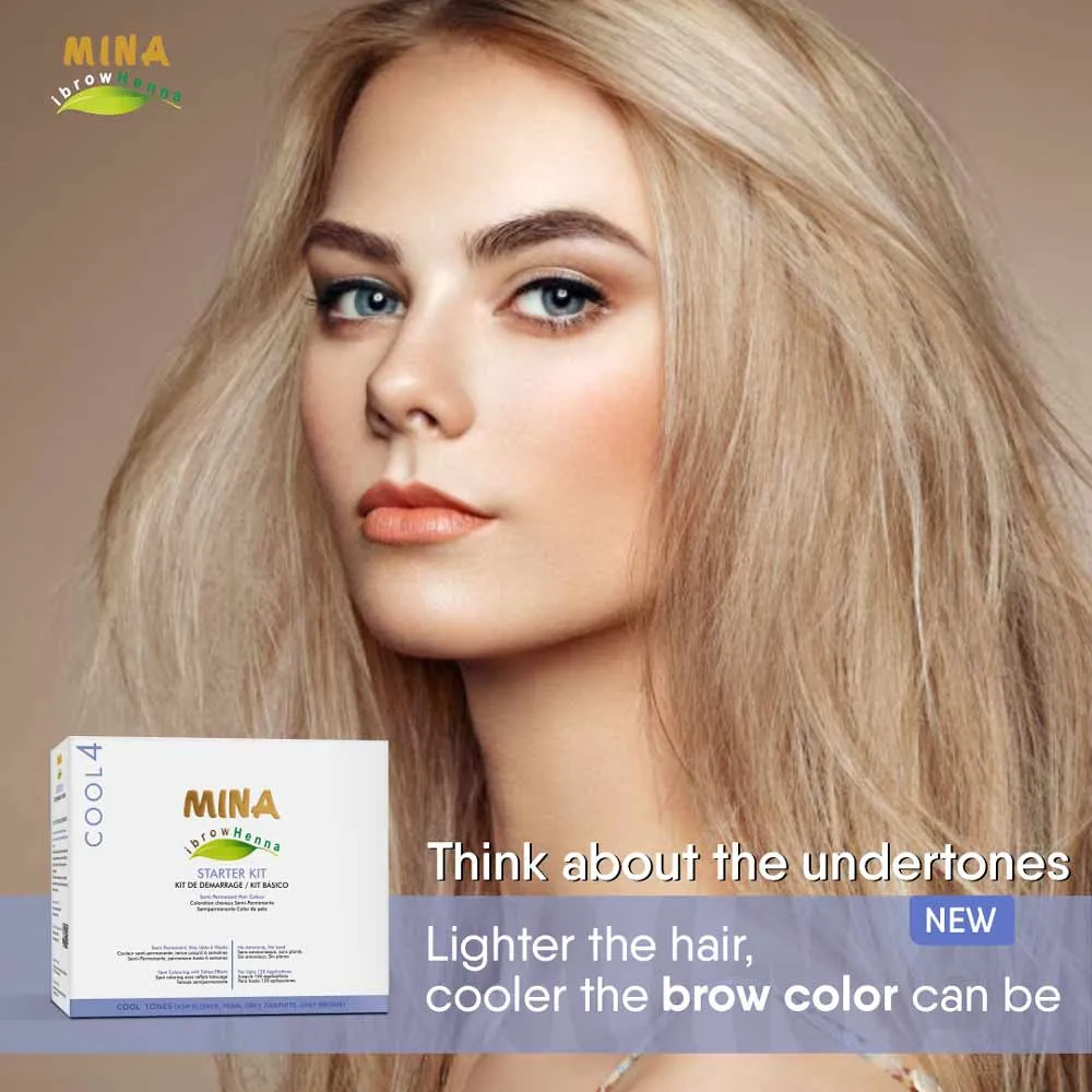 Brow Henna Professional Starter Kit - Cool Tone (Set of 4 Shades - Ash Blonde, Pearl Grey, Graphite & Grey Brown)