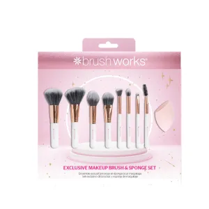 Brush Works Exclusive Makeup Brush and Sponge Set
