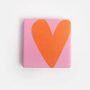 Caroline Gardner Colourblock Heart Square Pocket Mirror