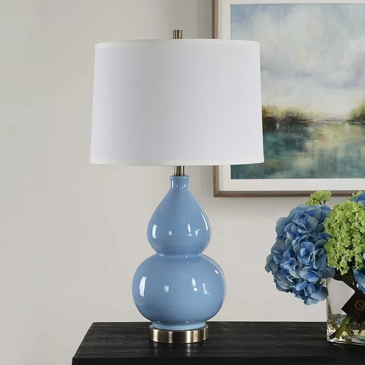 Casa Bella Living Blue Glazed Elegant Table Lamp