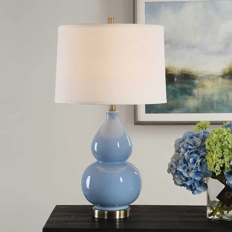 Casa Bella Living Blue Glazed Elegant Table Lamp