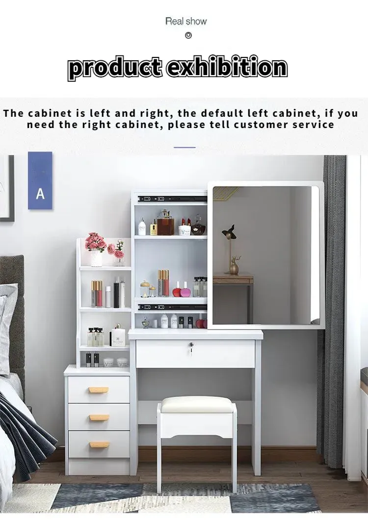 Castle Vanity Desk with Lighted Mirror