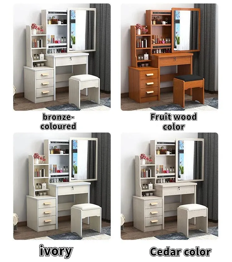 Castle Vanity Desk with Lighted Mirror