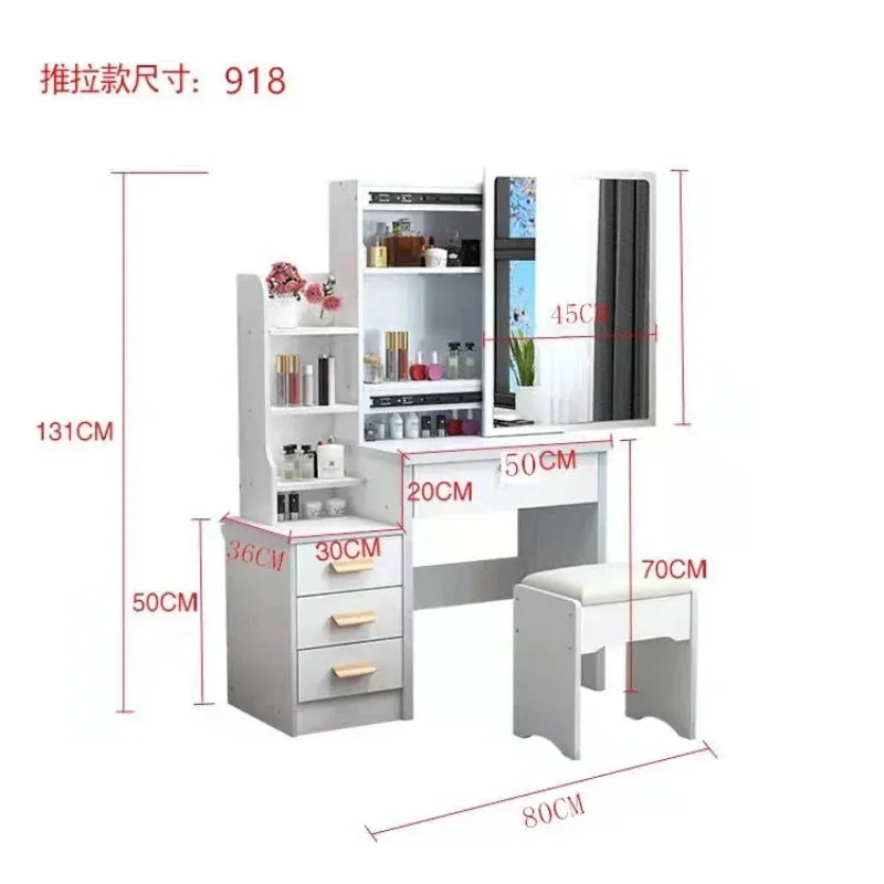 Castle Vanity Desk with Lighted Mirror
