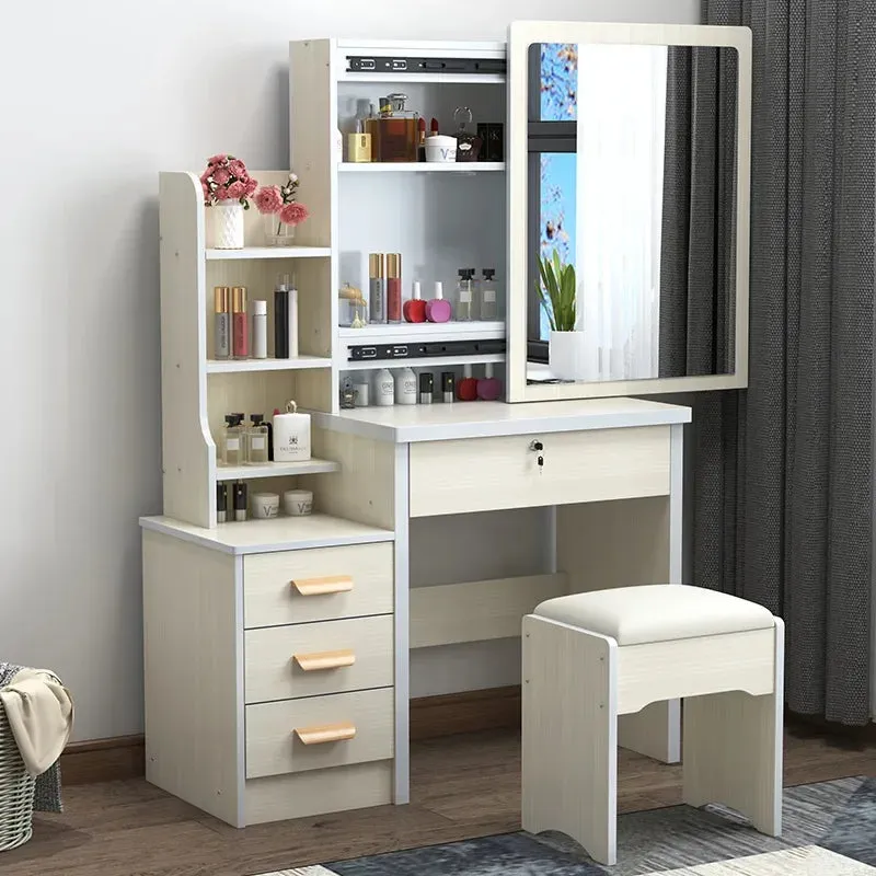 Castle Vanity Desk with Lighted Mirror