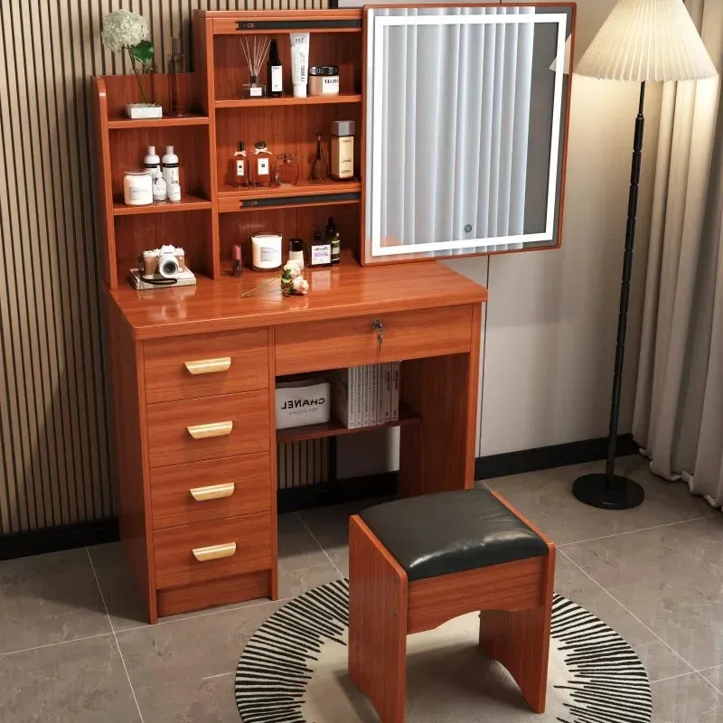 Castle Vanity Desk with Lighted Mirror