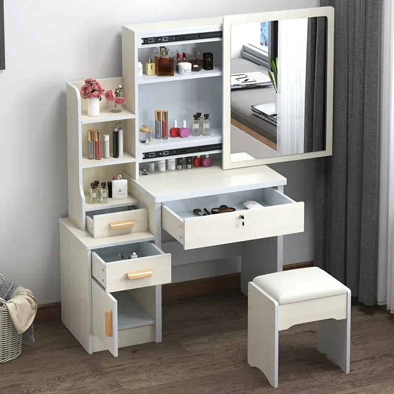 Castle Vanity Desk with Lighted Mirror