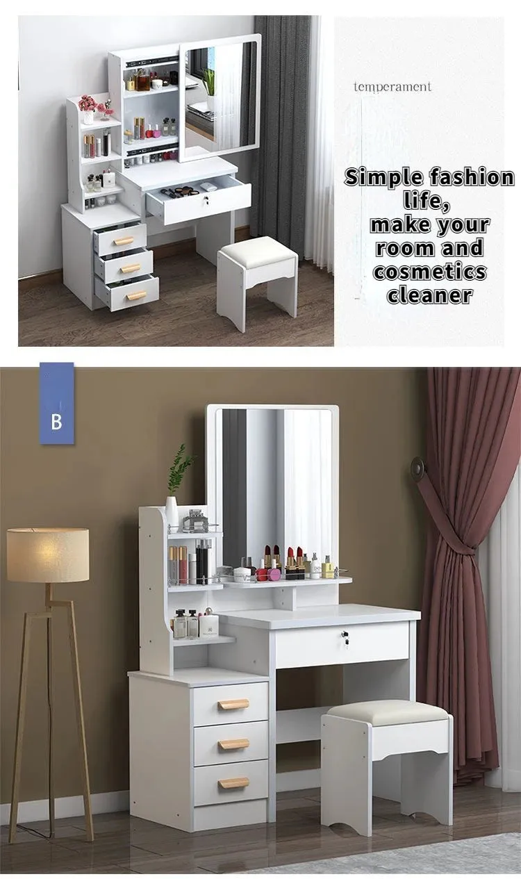 Castle Vanity Desk with Lighted Mirror