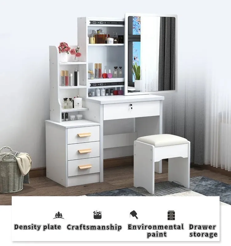 Castle Vanity Desk with Lighted Mirror
