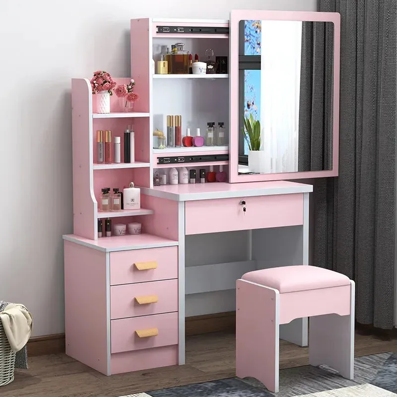 Castle Vanity Desk with Lighted Mirror