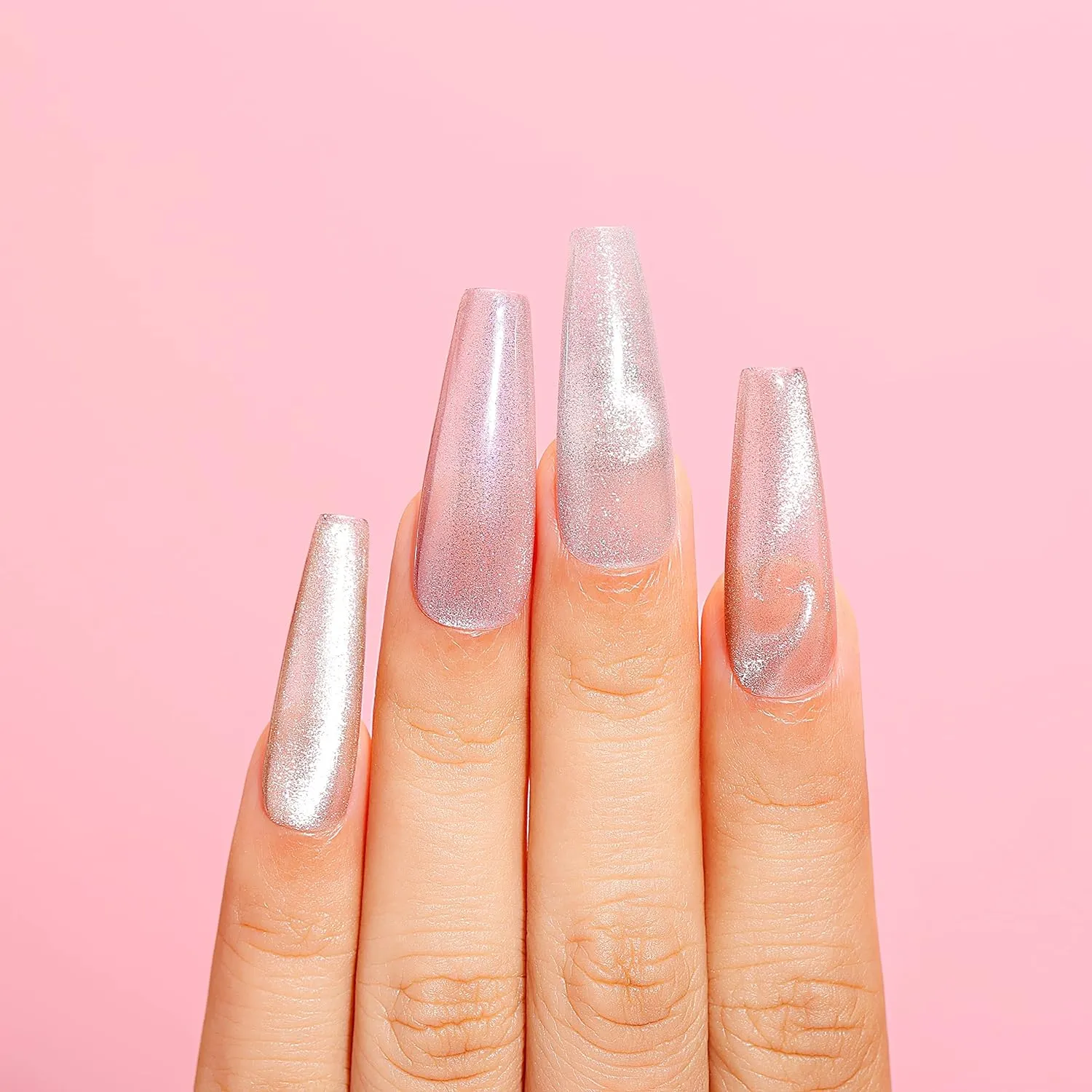 Cat Eye Glitter Nail Silver (501)-10ml