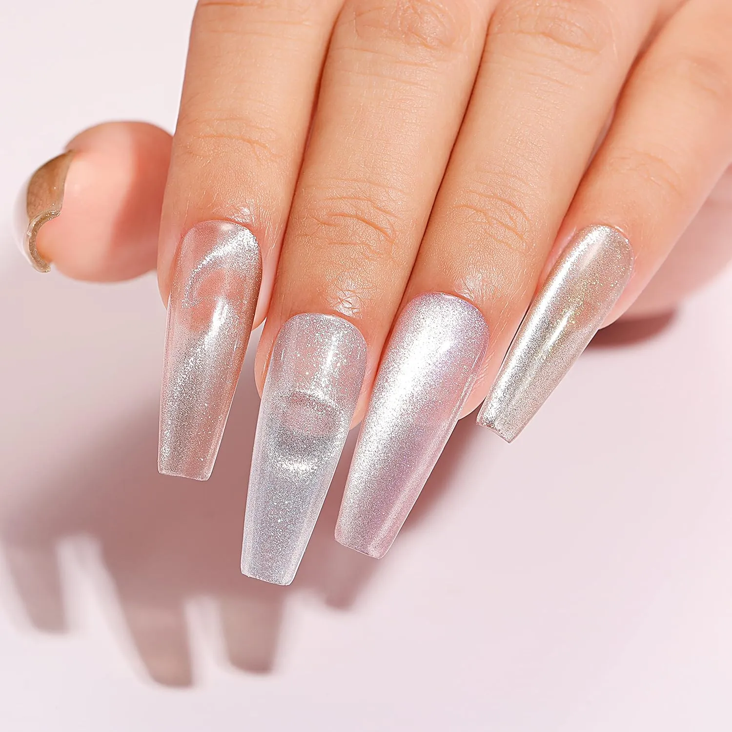 Cat Eye Glitter Nail Silver (501)-10ml