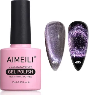 Cat Eye Nail Polish  Purple (495)-10ml