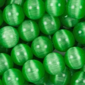Cat's Eye Round Bead Green 6mm