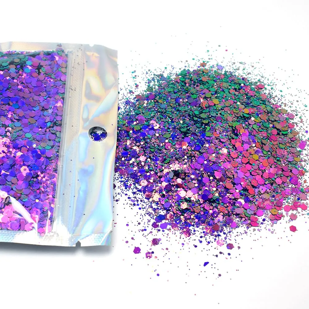 Chameleon Glitter, Foluvinzzis 60g Bagged Color Shift Glitter Powder, Chameleon Multichrome Solvent Resistant Nail Glitter, Resin Glitters Craft Glitter Resin Glitters(60g-color1)