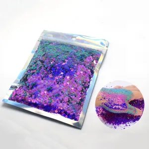 Chameleon Glitter, Foluvinzzis 60g Bagged Color Shift Glitter Powder, Chameleon Multichrome Solvent Resistant Nail Glitter, Resin Glitters Craft Glitter Resin Glitters(60g-color1)