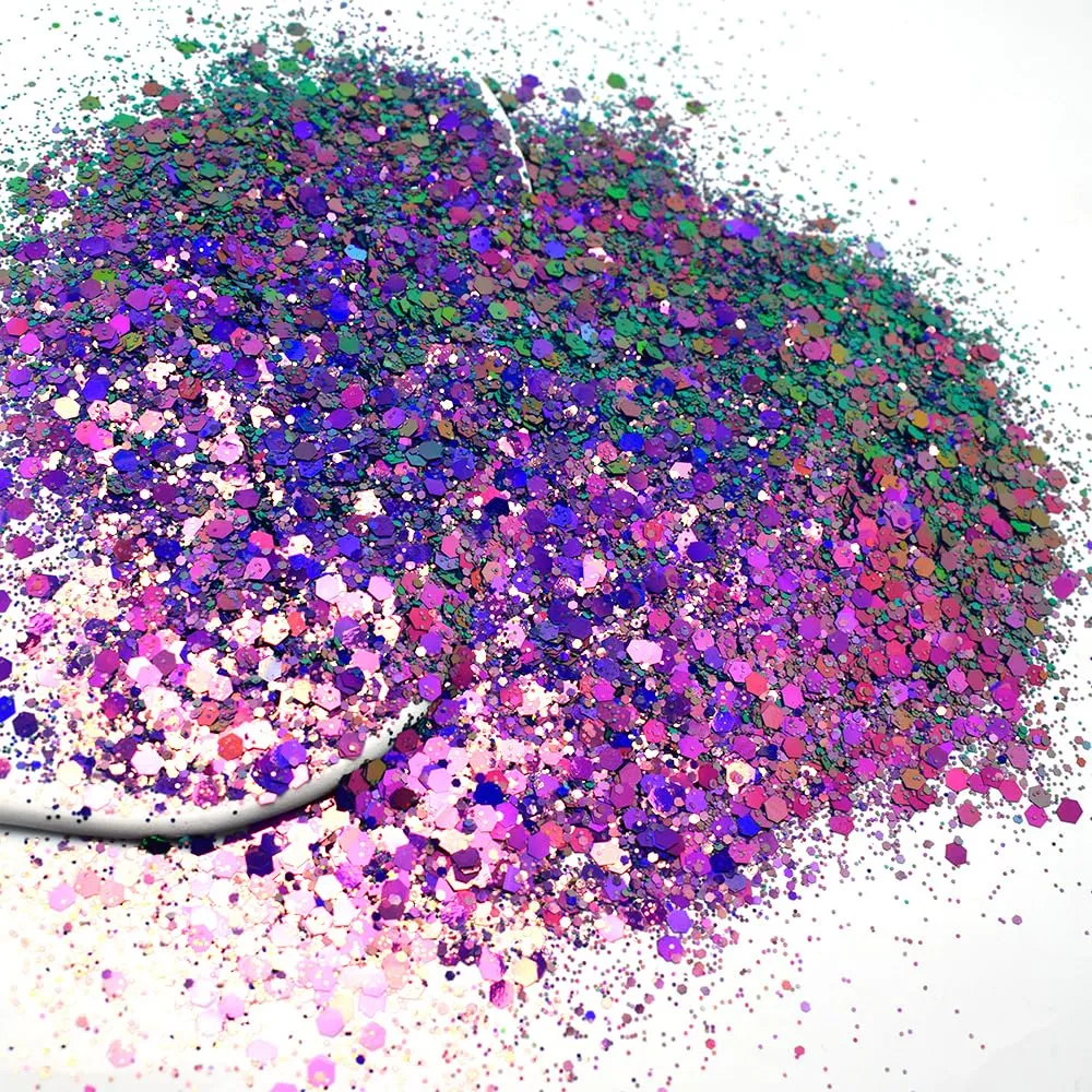 Chameleon Glitter, Foluvinzzis 60g Bagged Color Shift Glitter Powder, Chameleon Multichrome Solvent Resistant Nail Glitter, Resin Glitters Craft Glitter Resin Glitters(60g-color1)