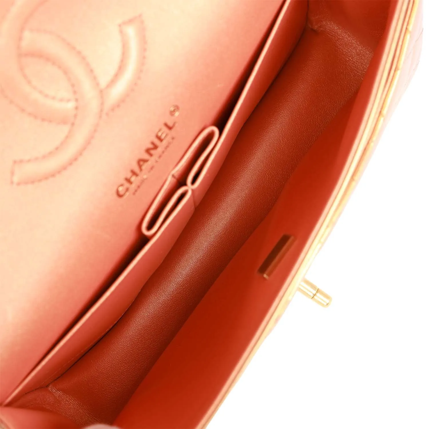 Chanel Medium Classic Double Flap Bag Metallic Iridescent Gold Calfskin Antique Gold Hardware