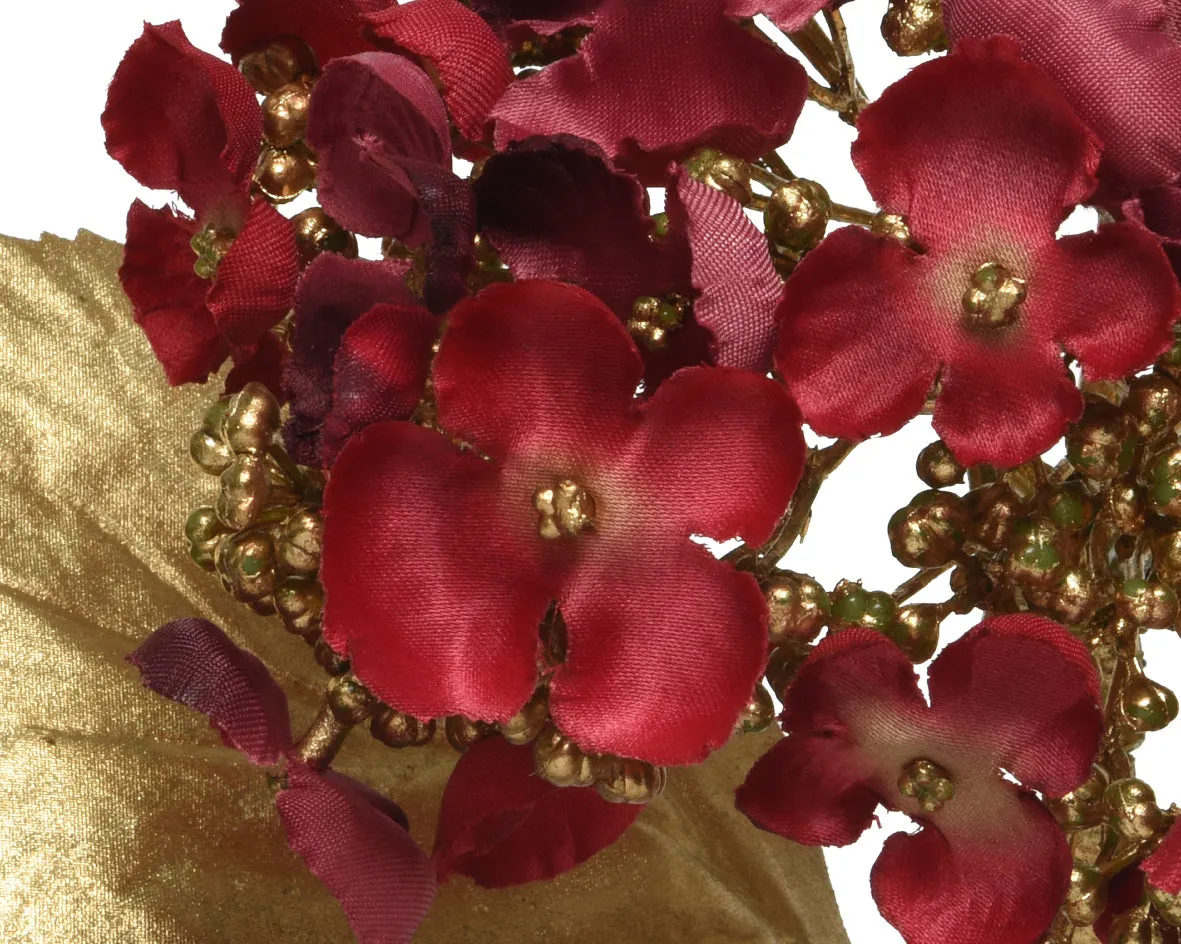 Christmas hydrangea in oxblood