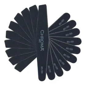 Chroma Gel 80 Grit Nail Files - 12 Pack of high-quality files