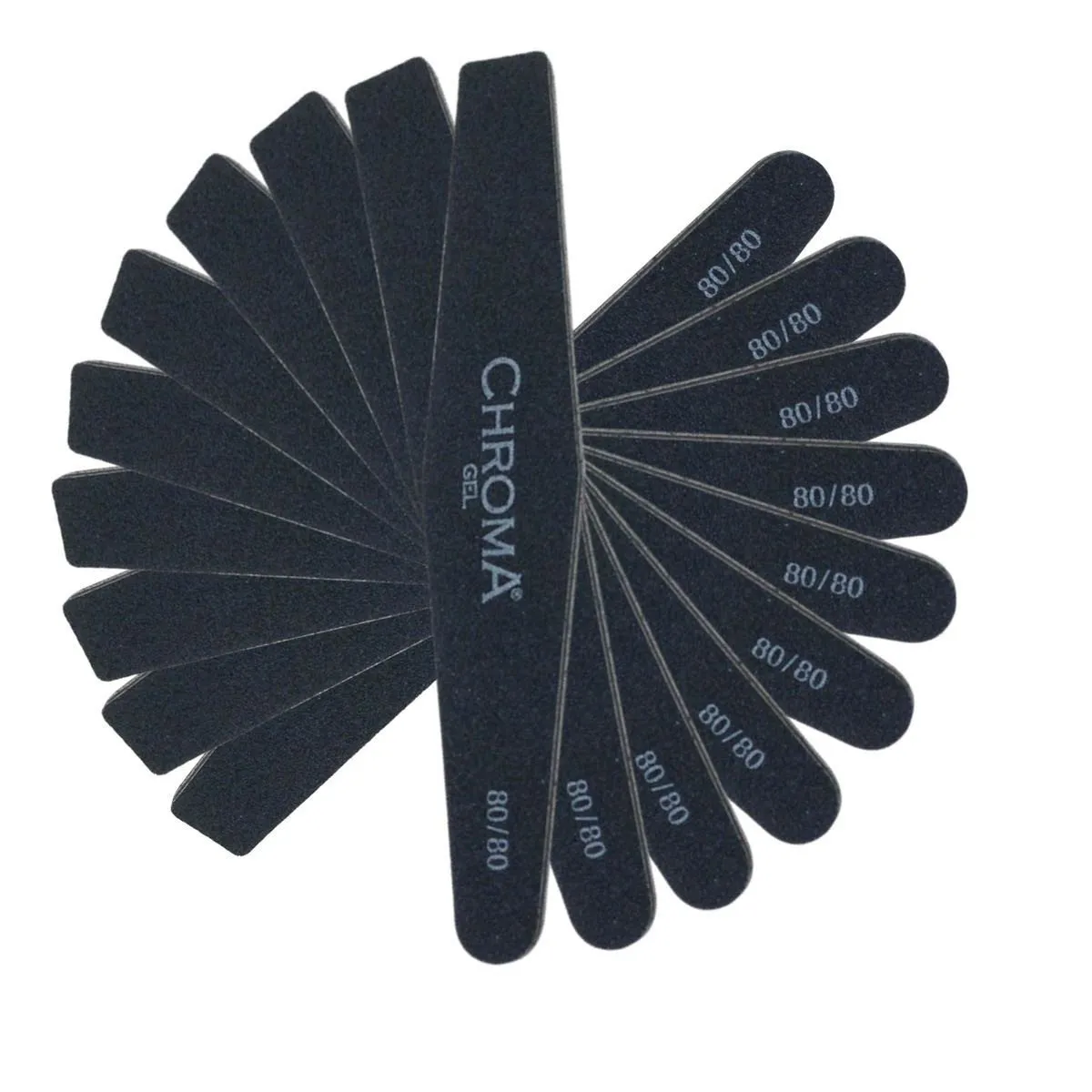 Chroma Gel 80 Grit Nail Files - 12 Pack of high-quality files