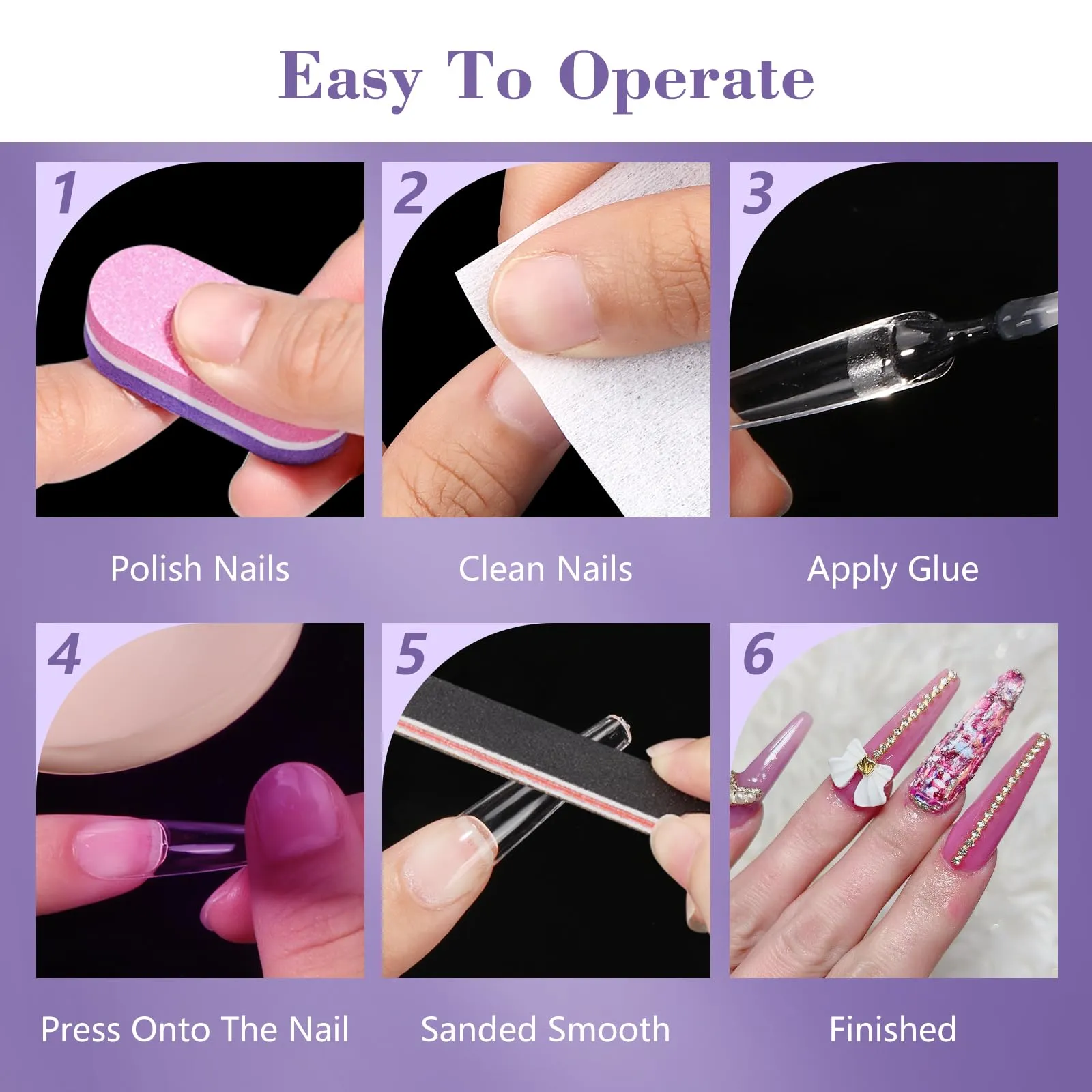 Clear Coffin Nail Tips, Gel Nail Tips for Acrylic Nails Professionalï¼?40PCS XL Nail Tips Half Matte Full Cover Ballerina Press on Nail Tips, Slightly C Curve French Nail Tips Use for Nail Extension