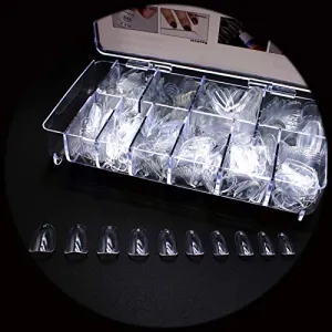 Clear Fake Nails，Traceless Acrylic Nail Tips，Ivtor Half Cover Square False Nail With Case for Women Nail Art DIY at Home 500Pcs