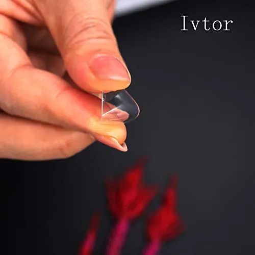 Clear Fake Nails，Traceless Acrylic Nail Tips，Ivtor Half Cover Square False Nail With Case for Women Nail Art DIY at Home 500Pcs