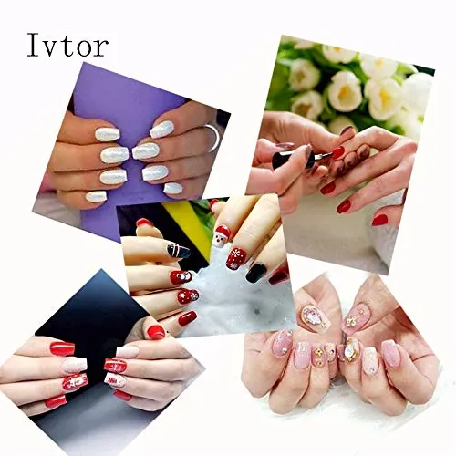 Clear Fake Nails，Traceless Acrylic Nail Tips，Ivtor Half Cover Square False Nail With Case for Women Nail Art DIY at Home 500Pcs