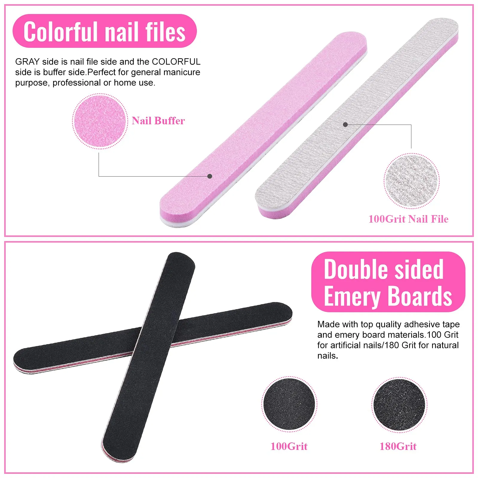 Clear False Coffin Nail Tips, MORGLES Full Cover Nail Tips Set with 500pcs Clear Press On Nails Fake Nail Tips with Nail Glue, Clipper, Files, Cuticle Pusher and Fork for Gel Nail Art DIY