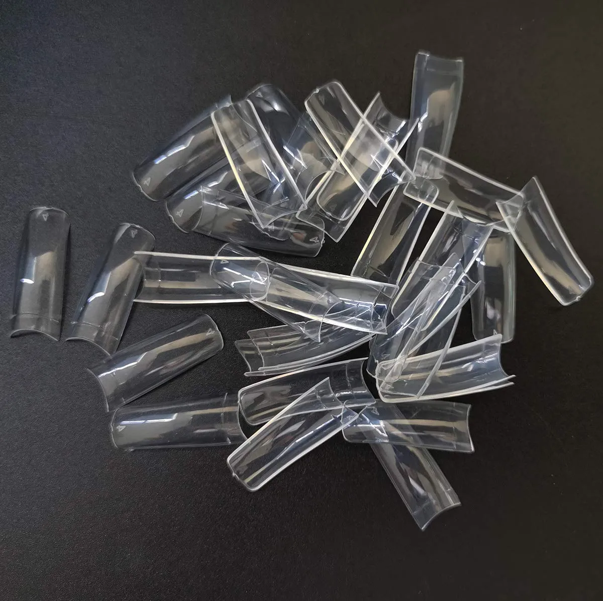 Clear French Nail Tips 500pc Acrylic Fake Nails Half Cover Artificial Nails, 24 Sheet Holographic Nail Stickers Vinyls, 12 Colors Iridescent Heart Glitter Sequins with Tweezers (NailTipsA)