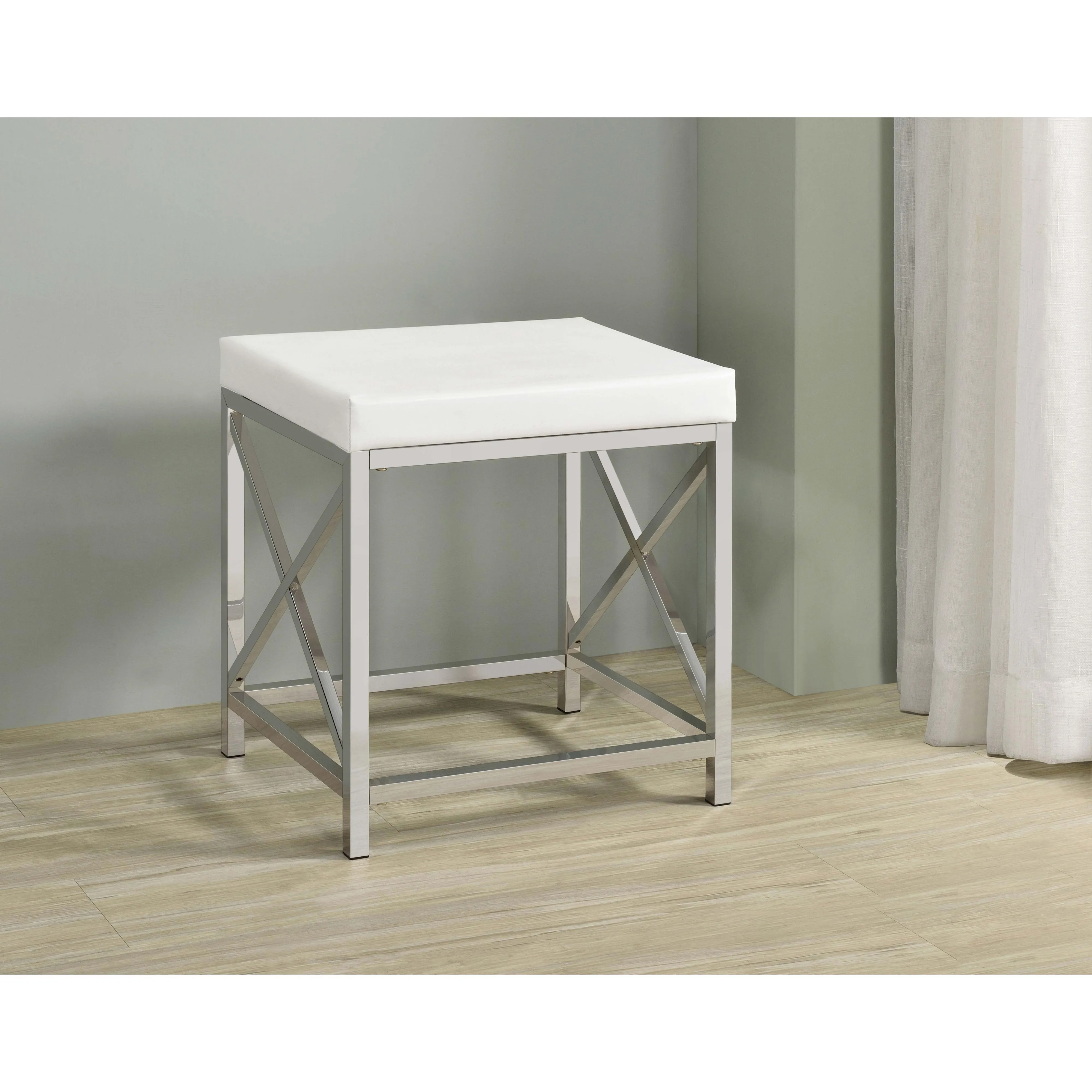 Coaster Furniture Eliza 936164 2-piece Vanity Set with Hollywood Lighting - White/Chrome