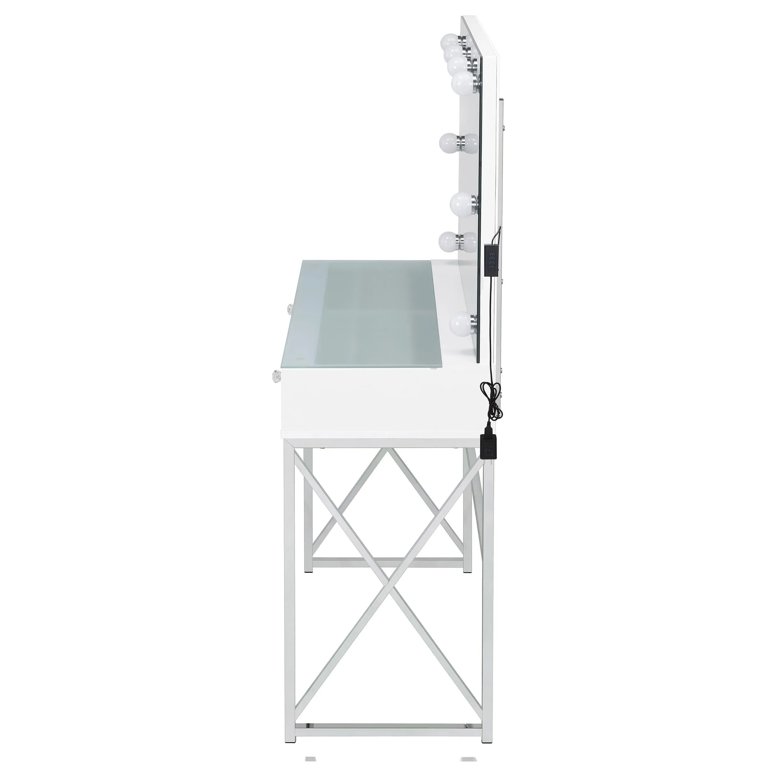 Coaster Furniture Eliza 936164 2-piece Vanity Set with Hollywood Lighting - White/Chrome