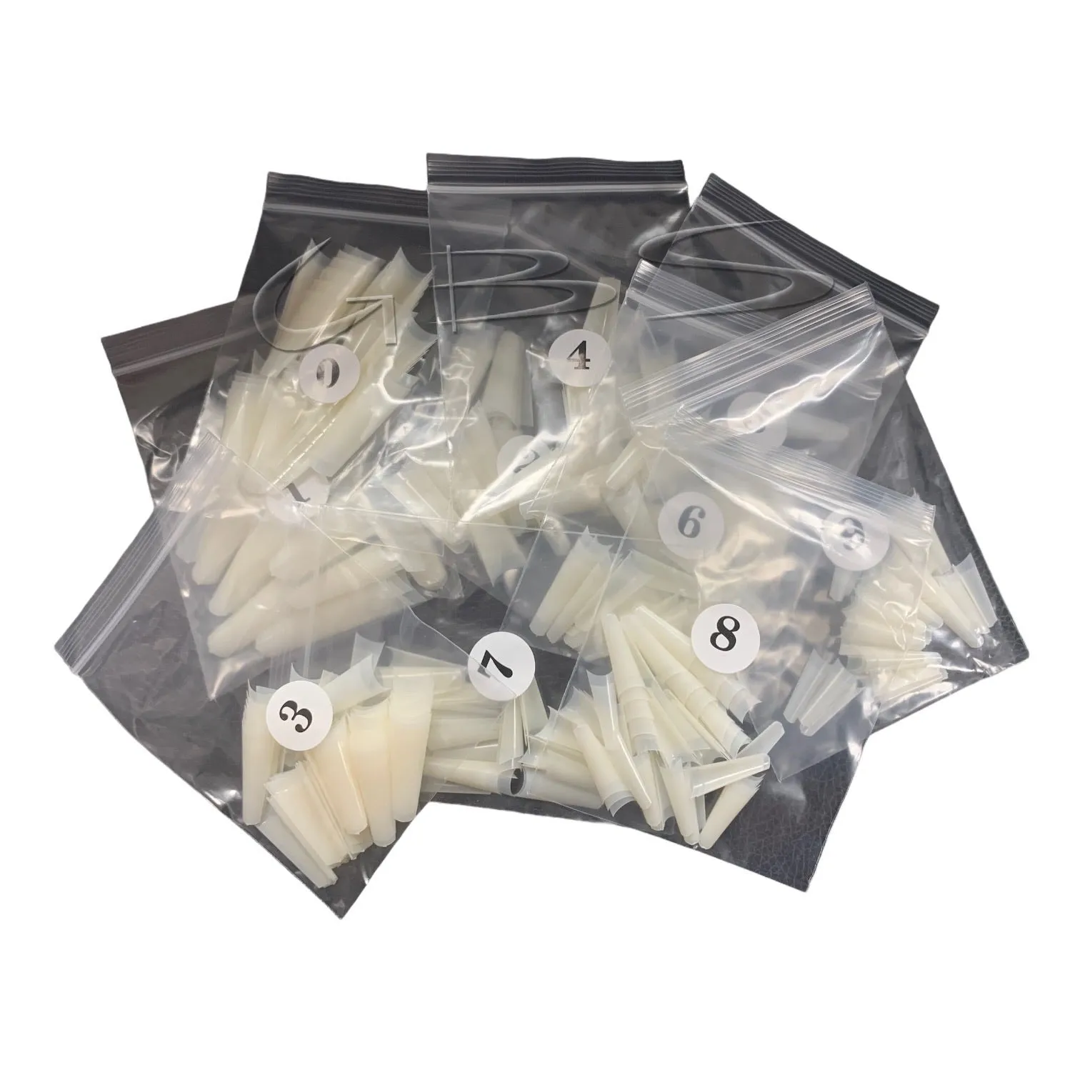Coffin Ballerina (Straight Short) Nail Tips (NATURAL) 50ct/bag