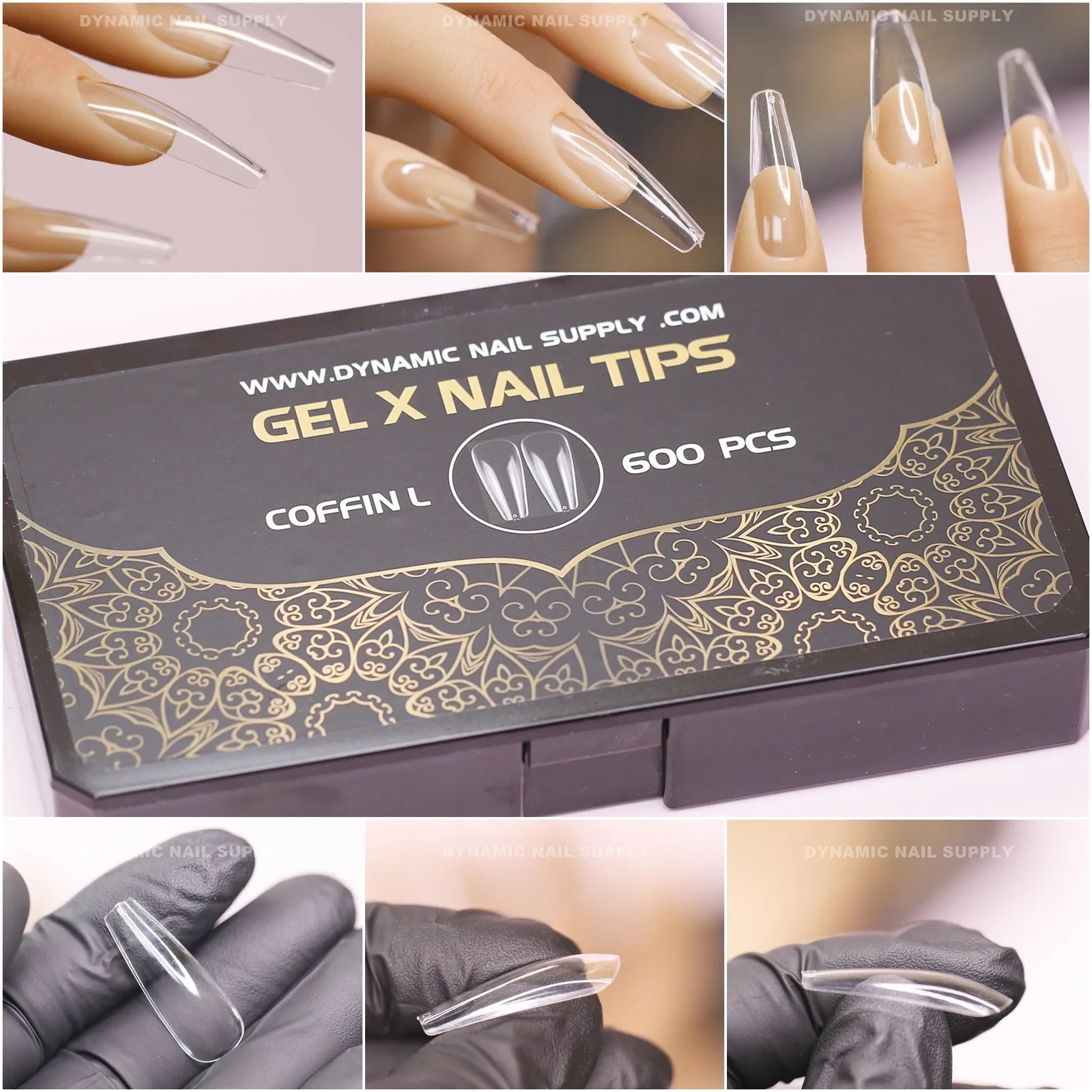 [Coffin L] Full Cover Tips - Soft Gel X tips - 600 pcs - Box
