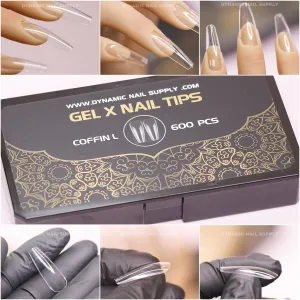 [Coffin L] Full Cover Tips - Soft Gel X tips - 600 pcs - Box