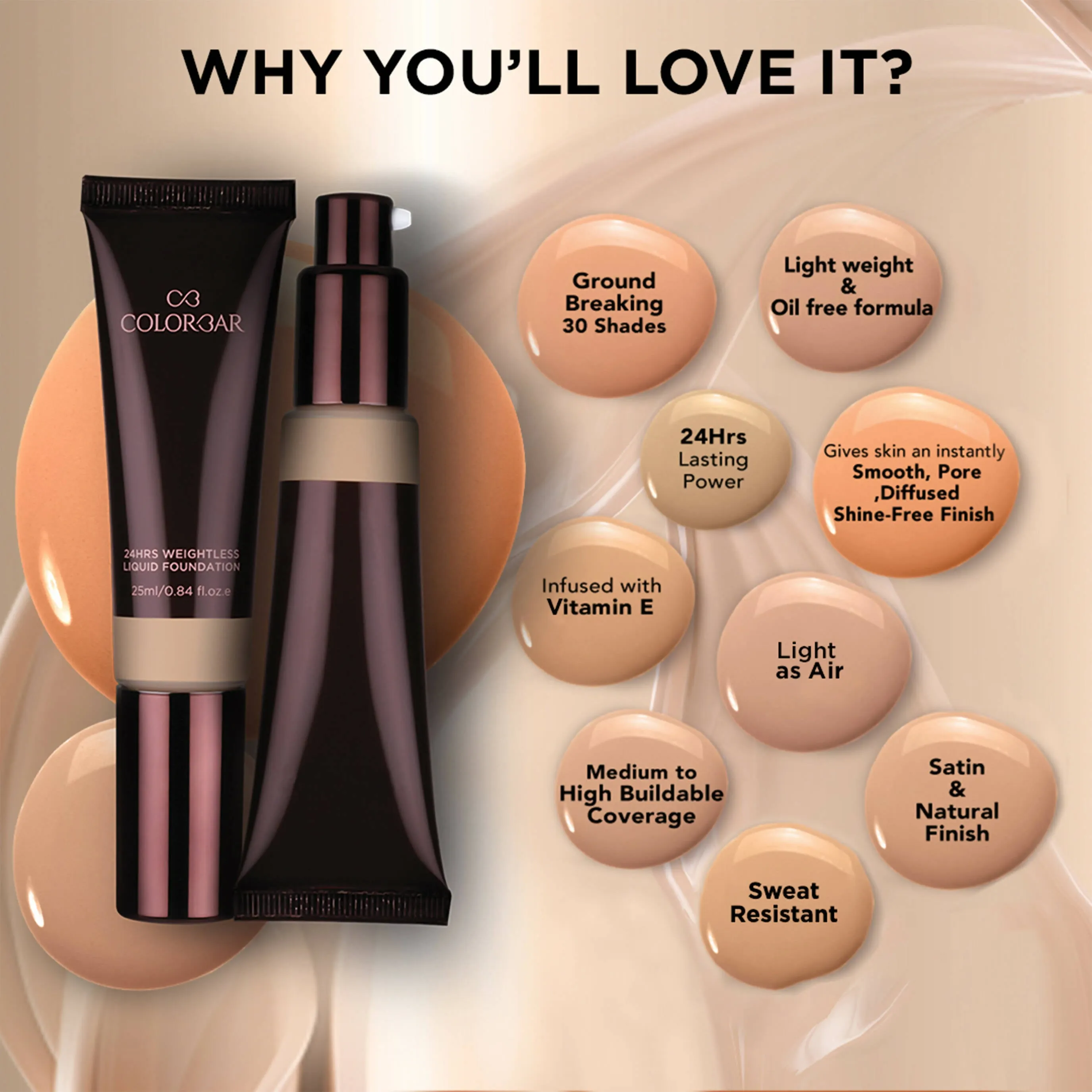 Colorbar 24Hrs Weightless Liquid Foundation Fw 2.1