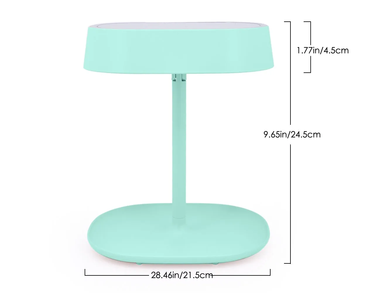 Compact LED Makeup Mirror with Table Lamp - Green