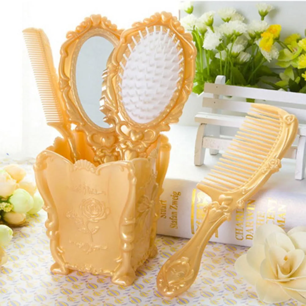 Cosmetic Hair Combs Brush   Mirror | Set of 5