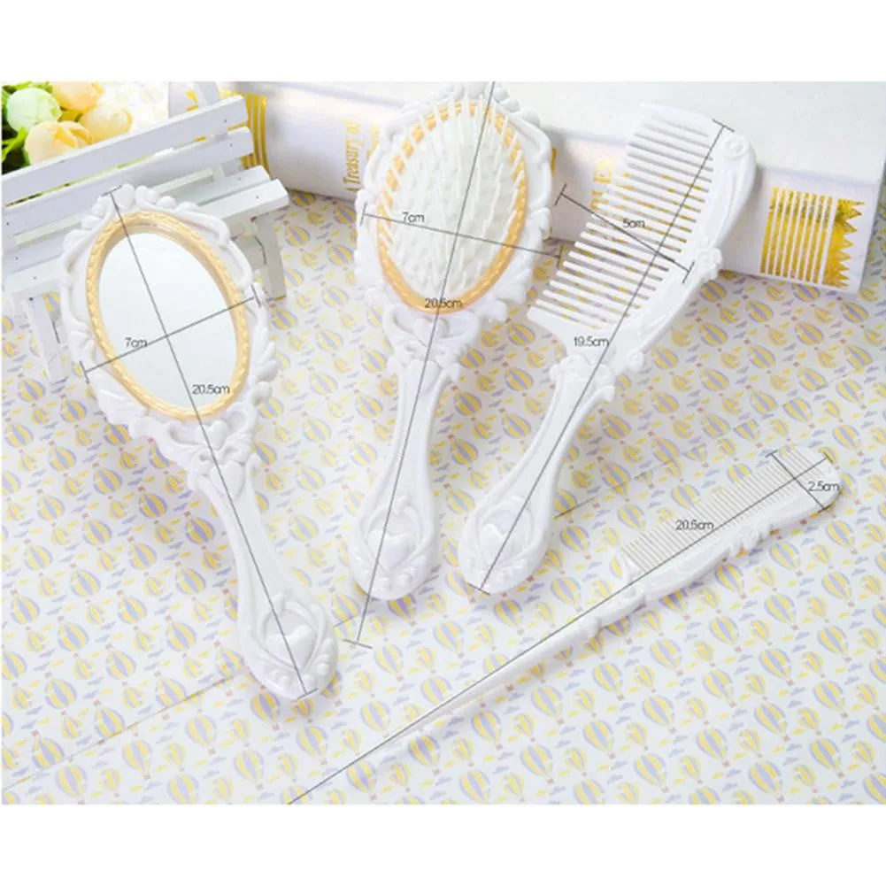 Cosmetic Hair Combs Brush   Mirror | Set of 5