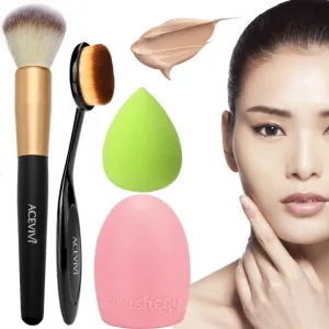 Cosmetic Tool Makeup Face Powder/ Blush Brush   Puff Sponge   Makeup Brush Cleaner