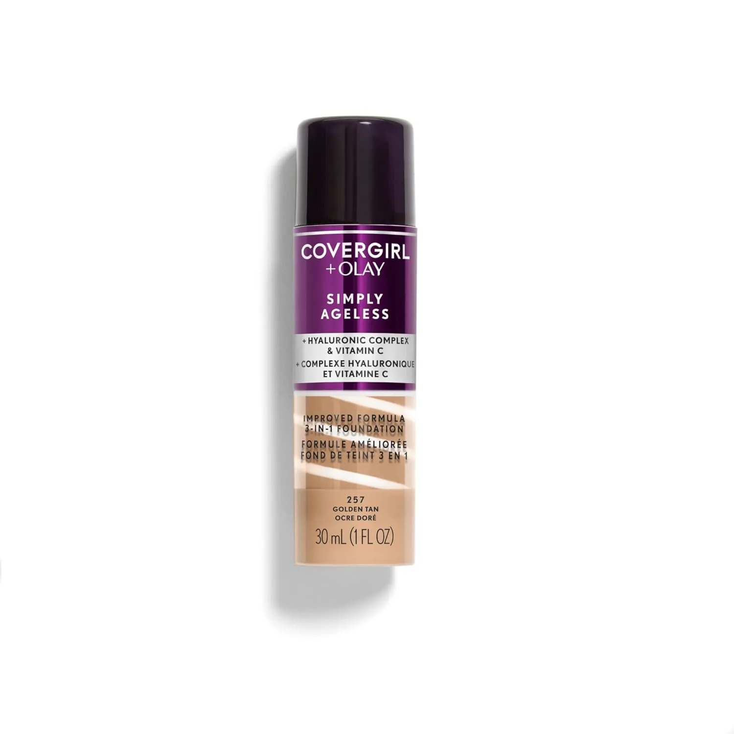 COVERGIRL OLAY Simply Ageless 3-in-1 Liquid Foundation, Golden Tan, 1 Fl Oz (Pack of 1)