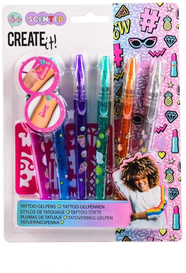 CREATE IT TATTOO PERFUME PEN 6X   2 STENCILS DISP