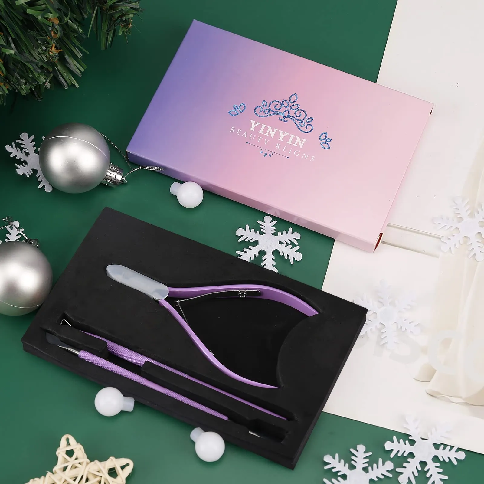Cuticle Trimmer with Cuticle Pusher and Cutter-YINYIN Cuticle Nipper Professional Stainless Steel Cuticle Clippers Durable Pedicure Manicure Tools for Fingernails and Toenails(Purple)