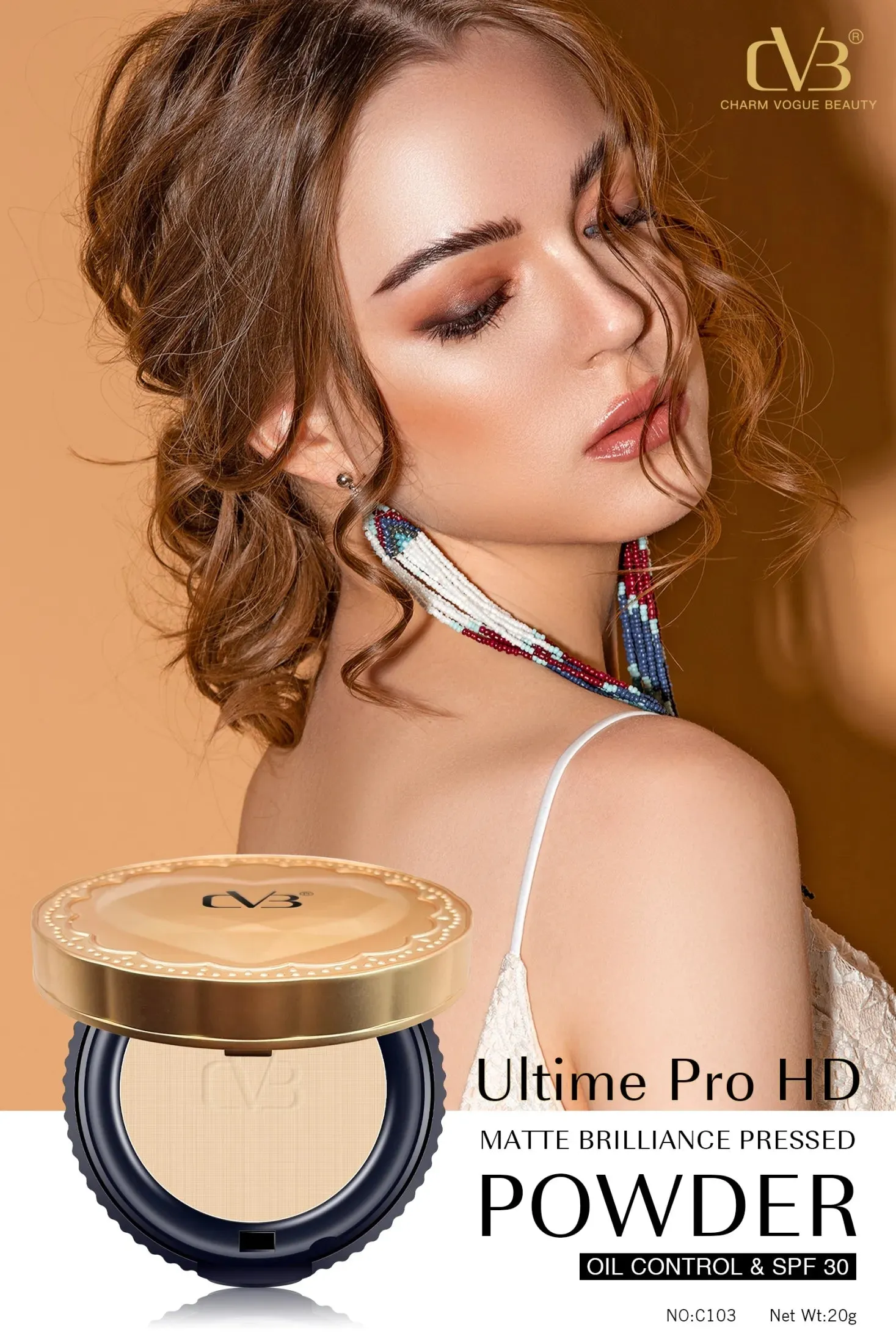 CVB Ultime Pro HD Matte Briliance Pressed Powder Oil Control & SPF 30