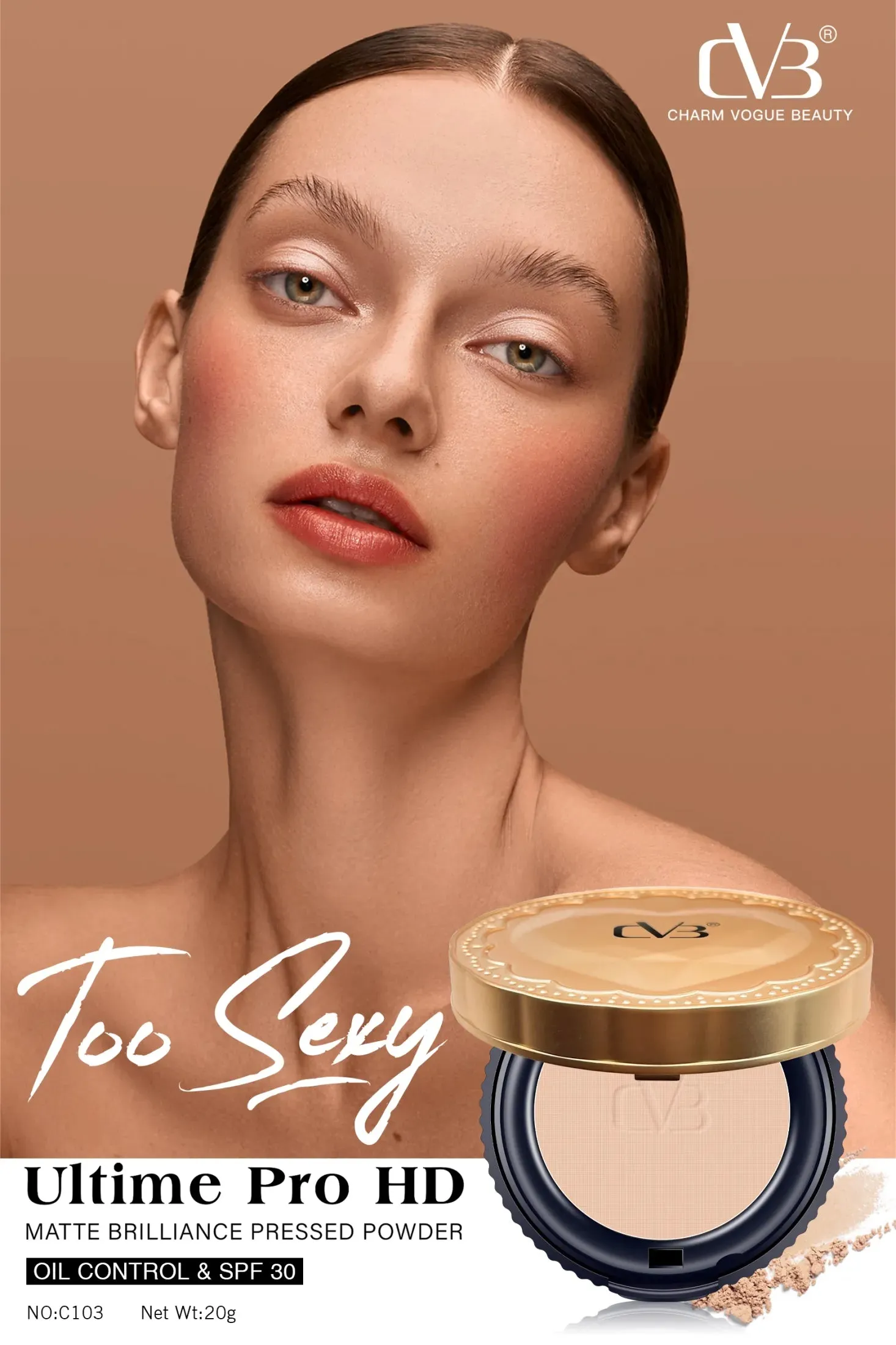 CVB Ultime Pro HD Matte Briliance Pressed Powder Oil Control & SPF 30