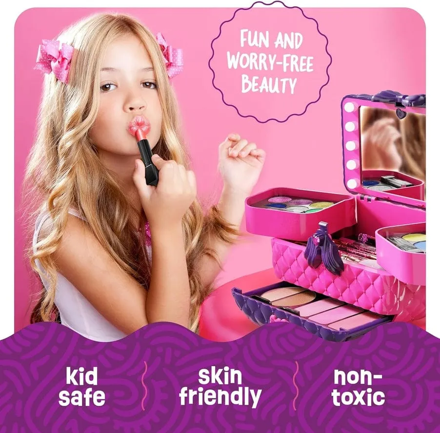 Dan&Darci Light Up Makeup Kit For Kids, Real Girls Make Up Set
