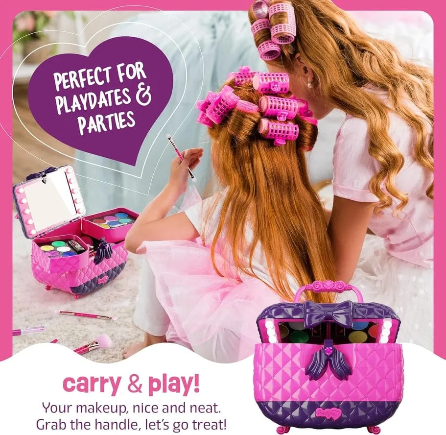 Dan&Darci Light Up Makeup Kit For Kids, Real Girls Make Up Set